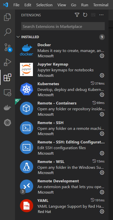 Visual Studio code extensions