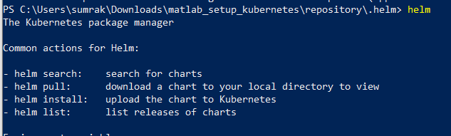 Run helm command in Powershell