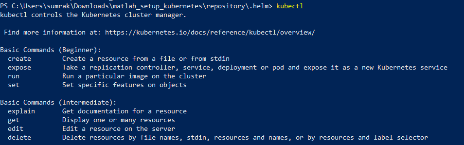 Run kubectl command in Powershell