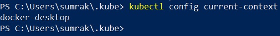 Kubectl command to check the current context used.