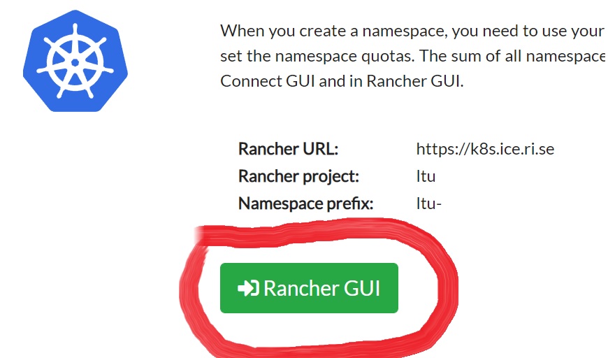 click on Rancher GUI