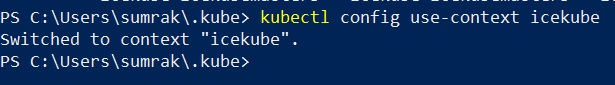 Command to switch from existing context to another context without namespace