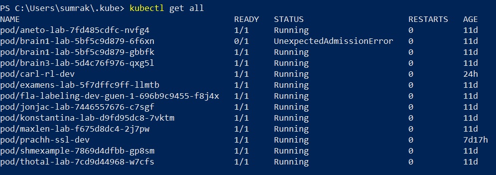 List all the resources for the current context at cluster level.