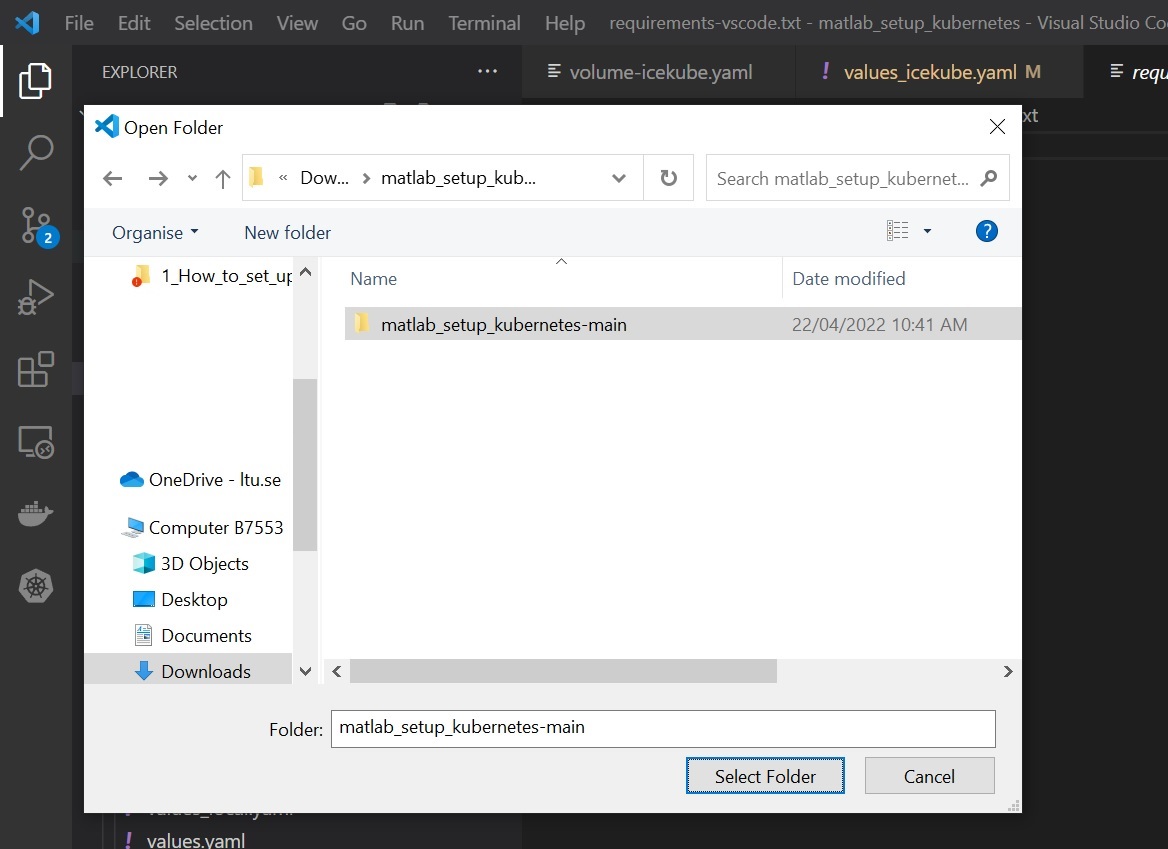 Open the extracted folder in Visual Code Editor