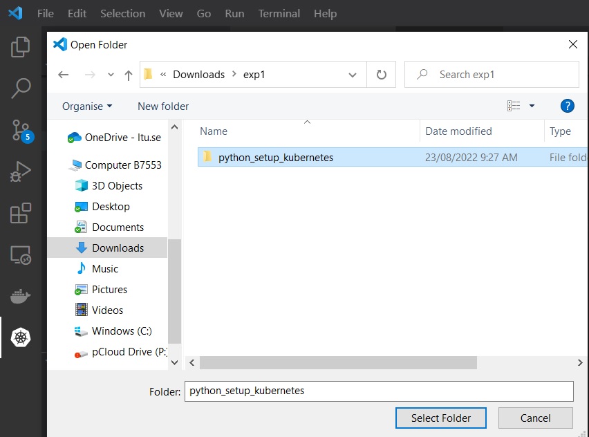 Open the extracted folder in Visual Code Editor