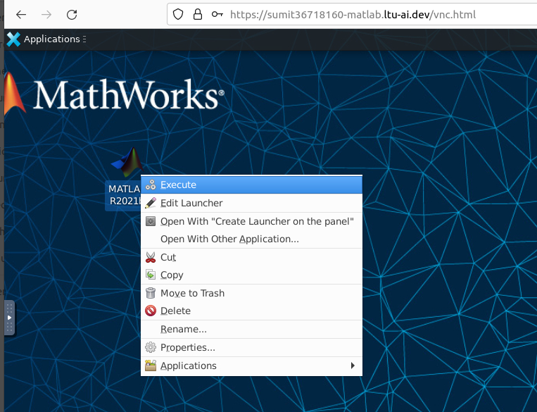 Launch Matlab GUI